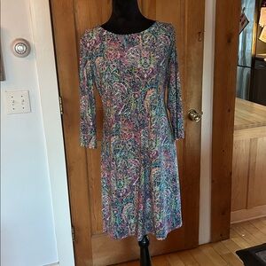 Tommy Hilfiger Paisley Print Long Sleeve Dress- size 8 NWOT